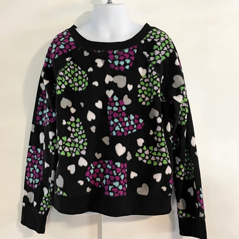 Girl’s Crewneck HEARTS Fleece Size M 7/8 - Picture 6 of 8